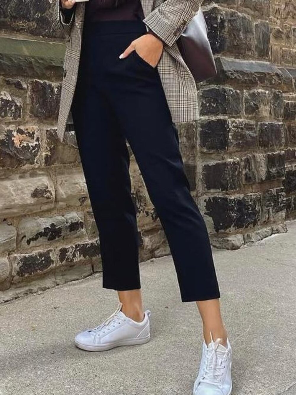 Mango High-Waisted Black Trousers